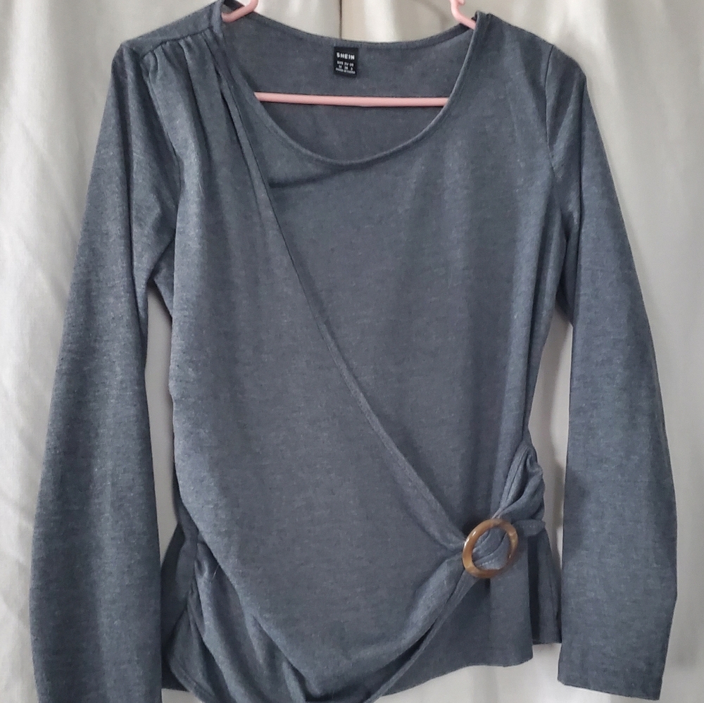 Women's Gray shein long sleeve shirt